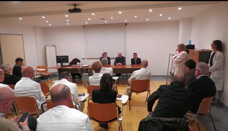 Sopralluogo di Calcinaro  e Consoli al cantiere  della Casa e Ospedale di Comunità